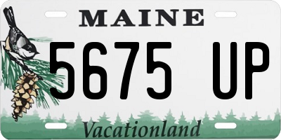 ME license plate 5675UP