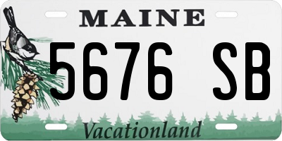 ME license plate 5676SB