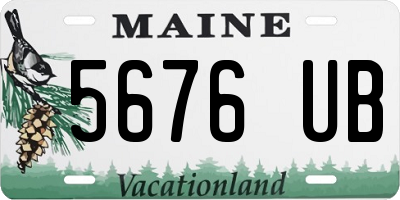 ME license plate 5676UB