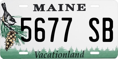 ME license plate 5677SB