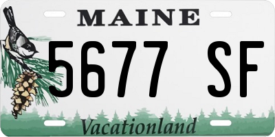 ME license plate 5677SF