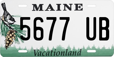 ME license plate 5677UB