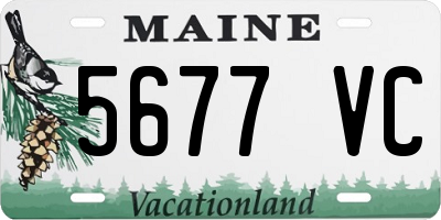 ME license plate 5677VC
