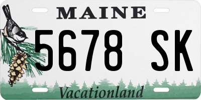 ME license plate 5678SK