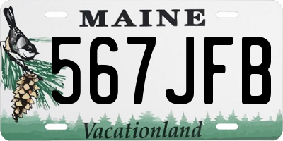 ME license plate 567JFB