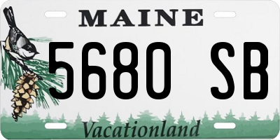 ME license plate 5680SB