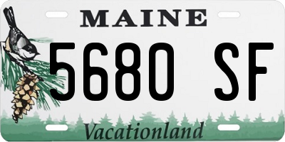 ME license plate 5680SF