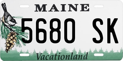 ME license plate 5680SK