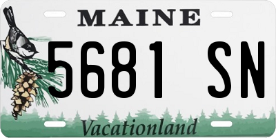 ME license plate 5681SN