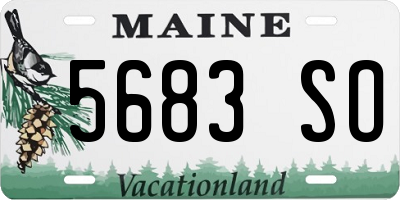 ME license plate 5683SO