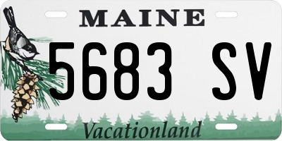 ME license plate 5683SV