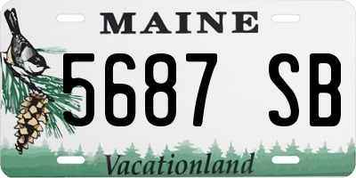 ME license plate 5687SB