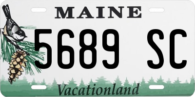 ME license plate 5689SC