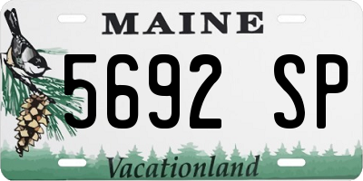 ME license plate 5692SP