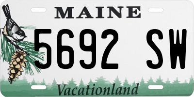 ME license plate 5692SW