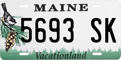 ME license plate 5693SK