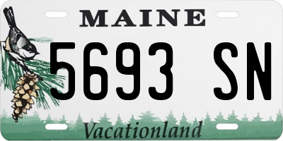 ME license plate 5693SN