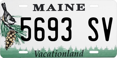 ME license plate 5693SV