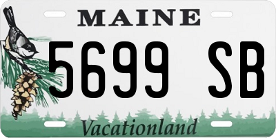 ME license plate 5699SB