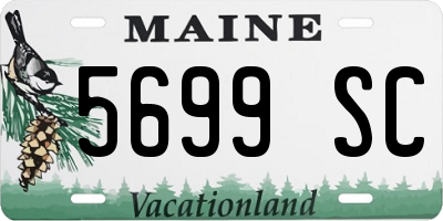 ME license plate 5699SC