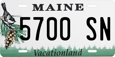ME license plate 5700SN