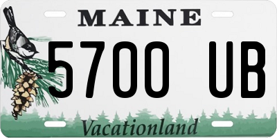 ME license plate 5700UB