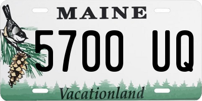 ME license plate 5700UQ