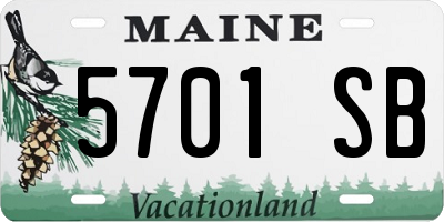 ME license plate 5701SB