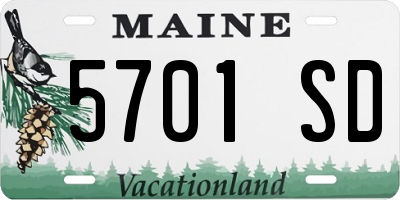 ME license plate 5701SD
