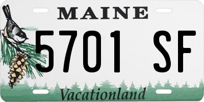 ME license plate 5701SF