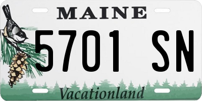 ME license plate 5701SN