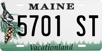 ME license plate 5701ST