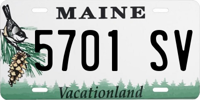 ME license plate 5701SV