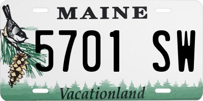ME license plate 5701SW