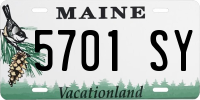 ME license plate 5701SY