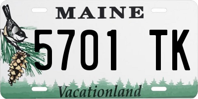 ME license plate 5701TK