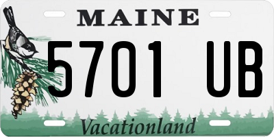 ME license plate 5701UB