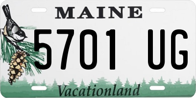 ME license plate 5701UG
