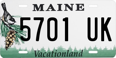 ME license plate 5701UK