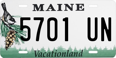 ME license plate 5701UN