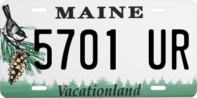 ME license plate 5701UR