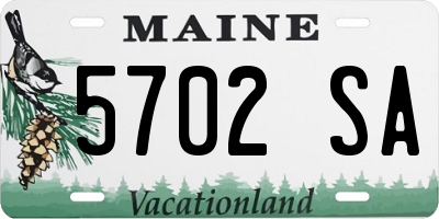 ME license plate 5702SA