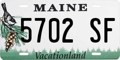 ME license plate 5702SF