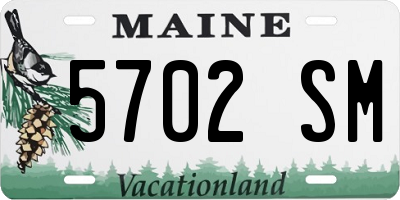 ME license plate 5702SM