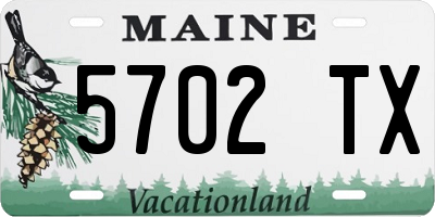 ME license plate 5702TX