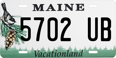 ME license plate 5702UB