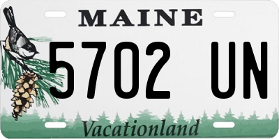 ME license plate 5702UN