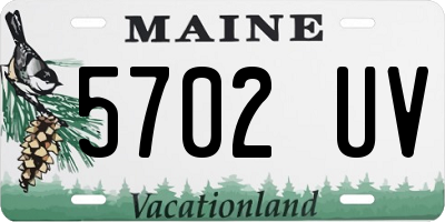 ME license plate 5702UV