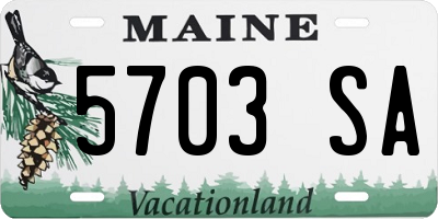 ME license plate 5703SA