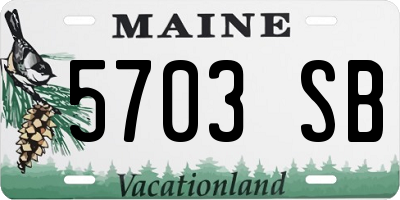 ME license plate 5703SB